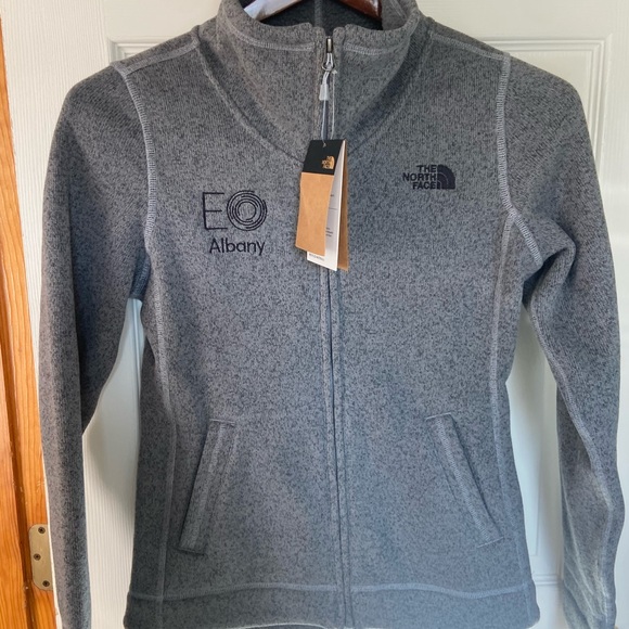 The North Face Women’s Fleece Jacket Small Gray Full Zip Recycled w/ Logo - Picture 9 of 9